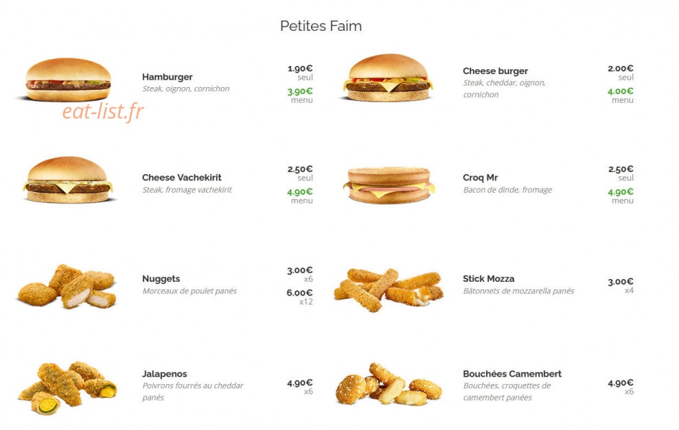 Burger Bucket — carte page 13