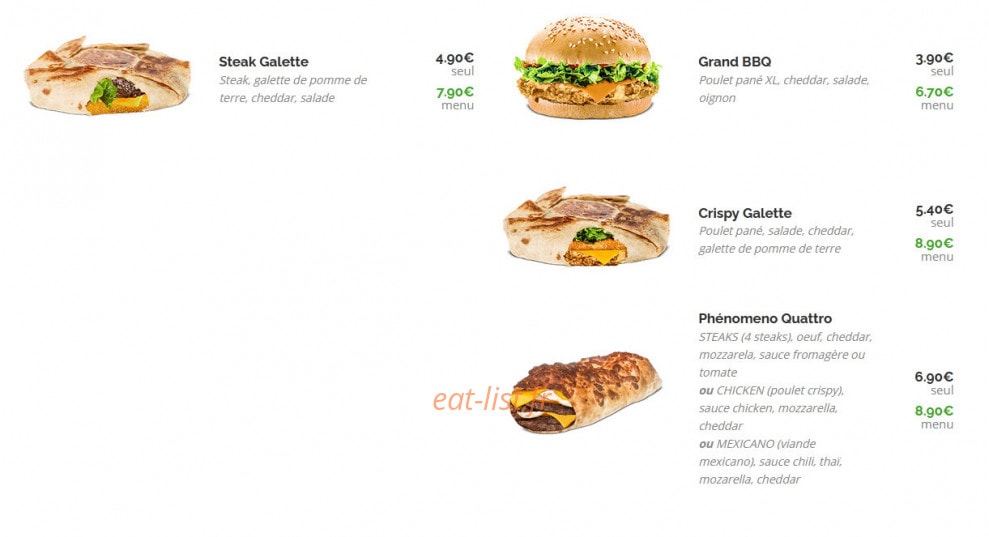 Burger Bucket — carte page 4