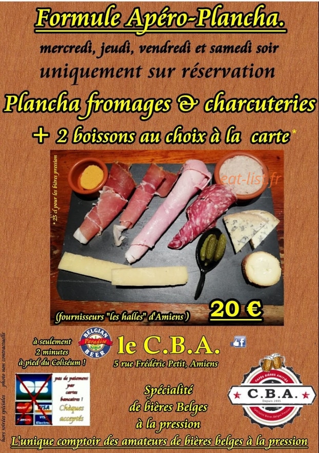 CBA Cafés Bières Amitiés — carte page 1