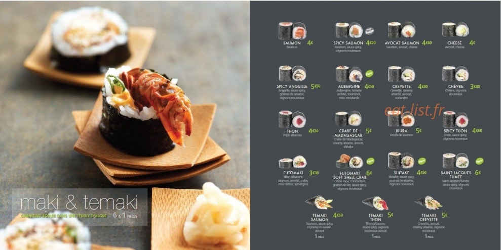 Côté Sushi — carte page 10