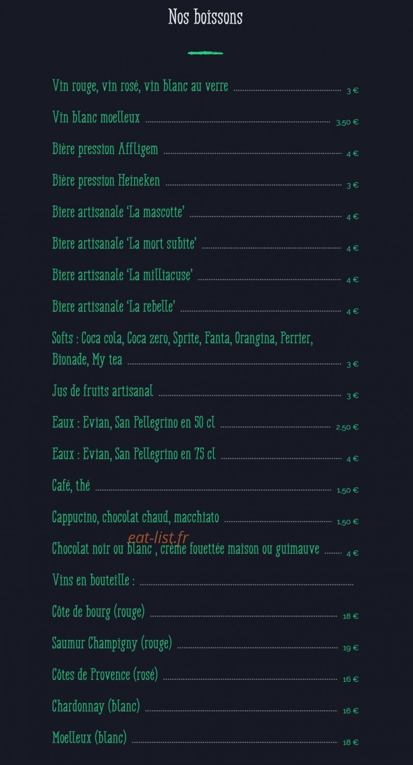 Craft Burger — carte page 5