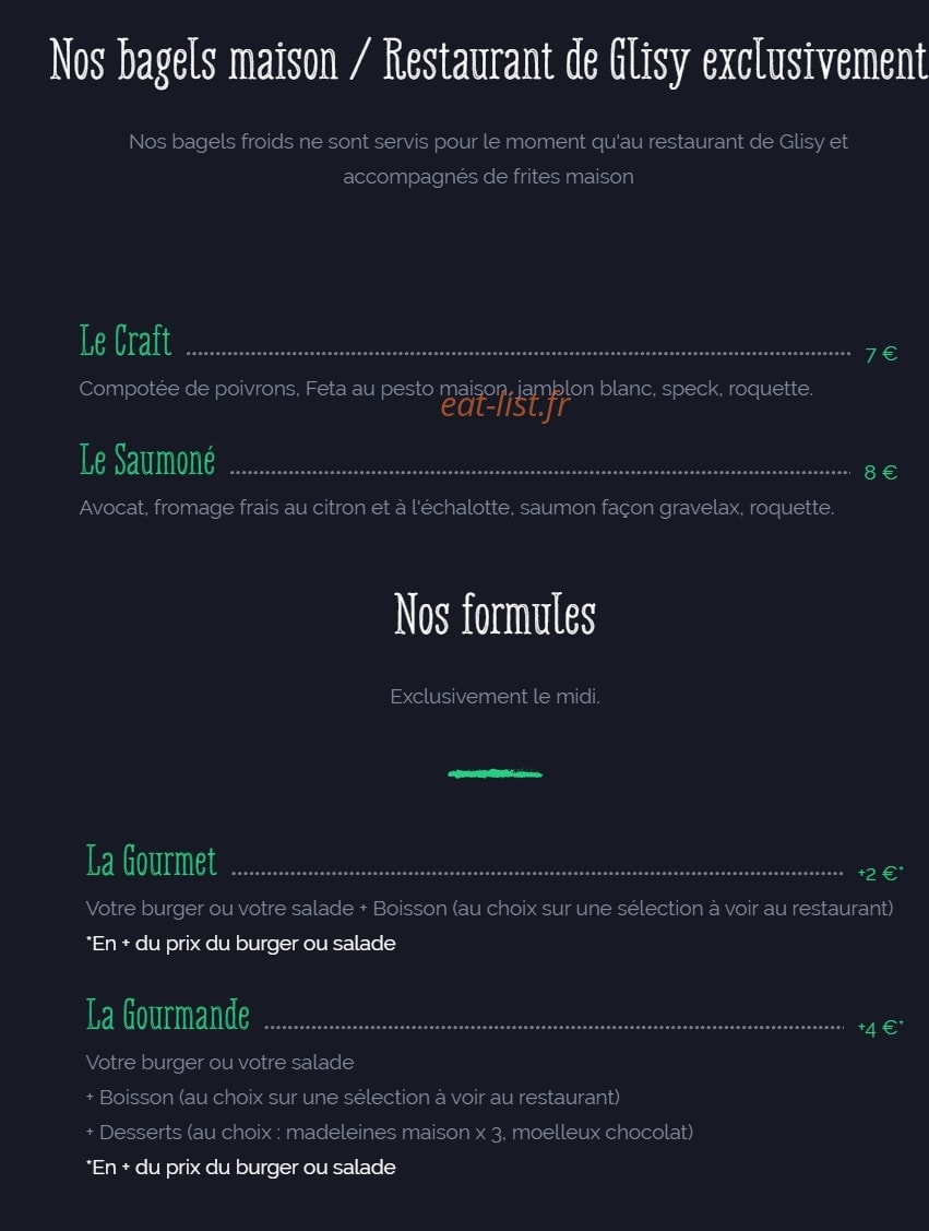 Craft Burger — carte page 3