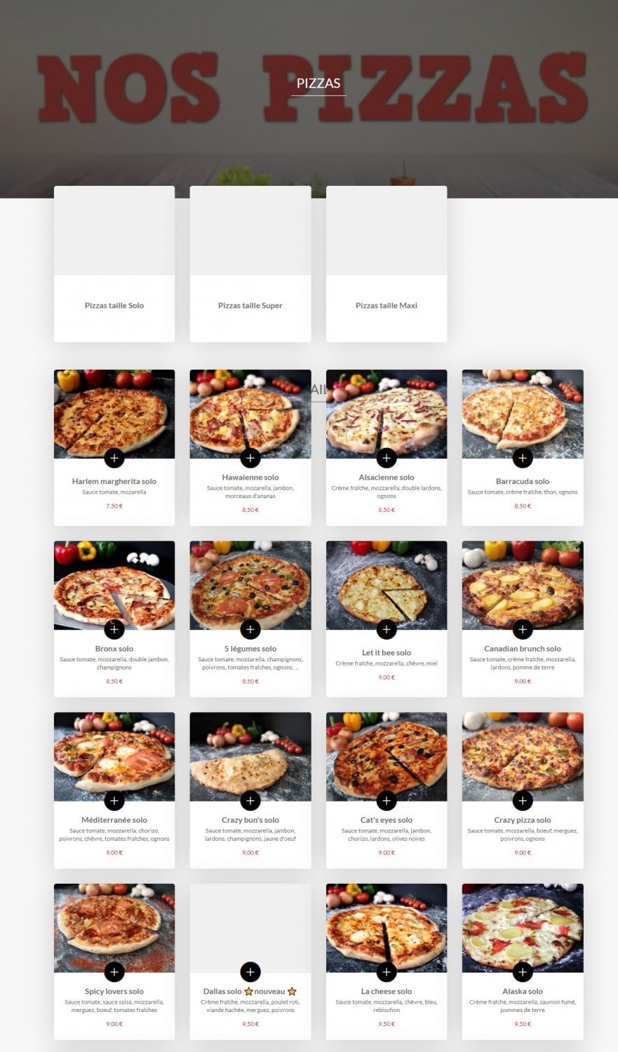 Crazy Pizza Time — carte page 3