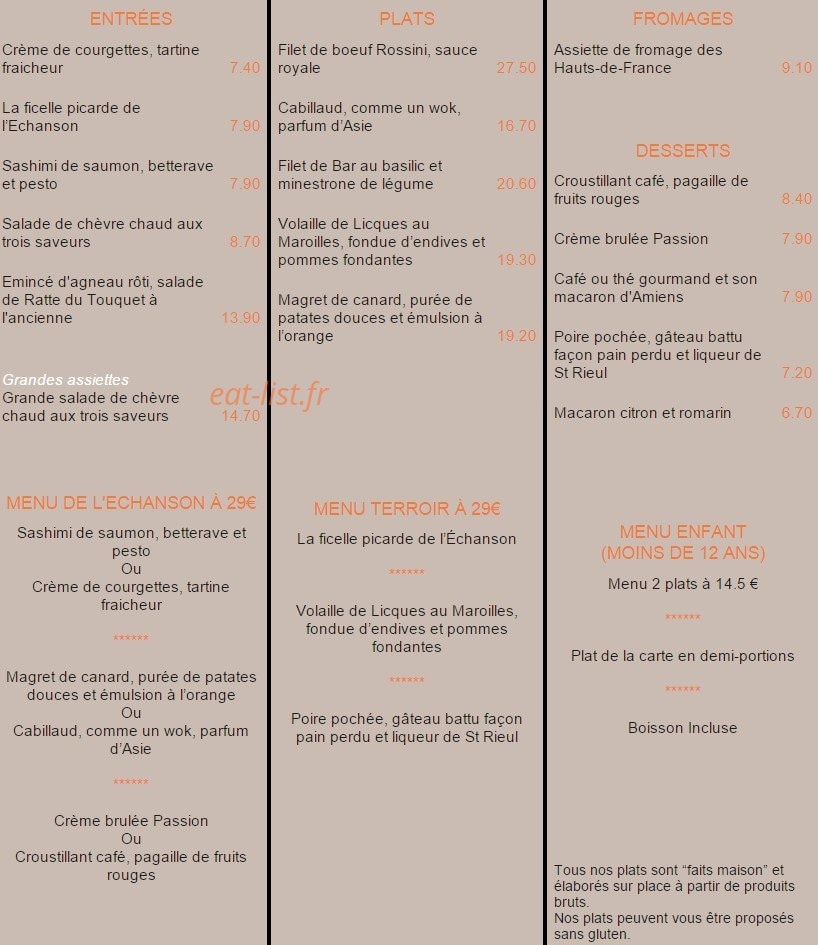 L'Echanson — carte page 1
