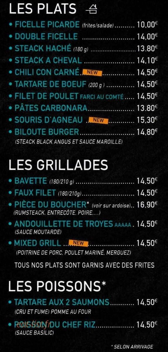 La Brasserie des Provinces — carte page 3