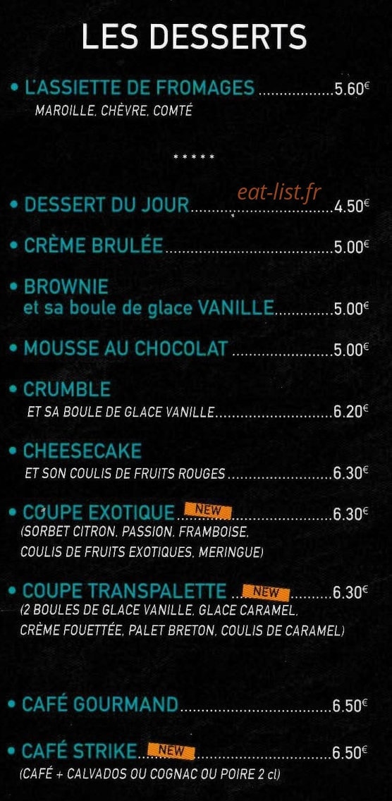 La Brasserie des Provinces — carte page 5