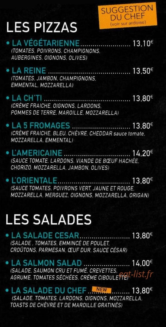 La Brasserie des Provinces — carte page 2