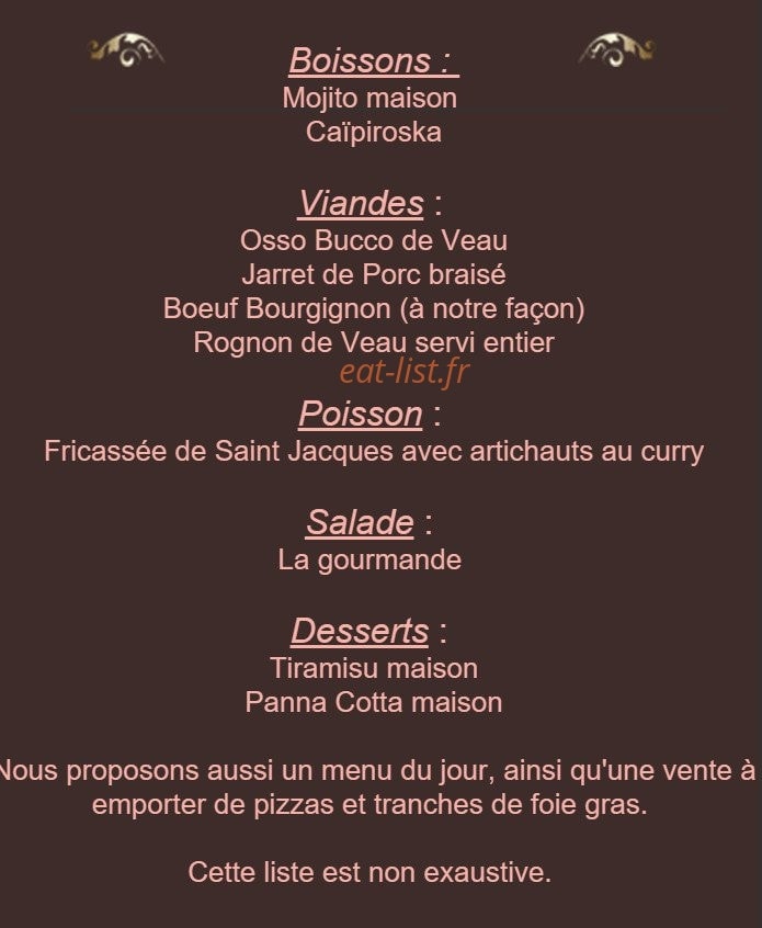 La Casa Nostra — carte page 1