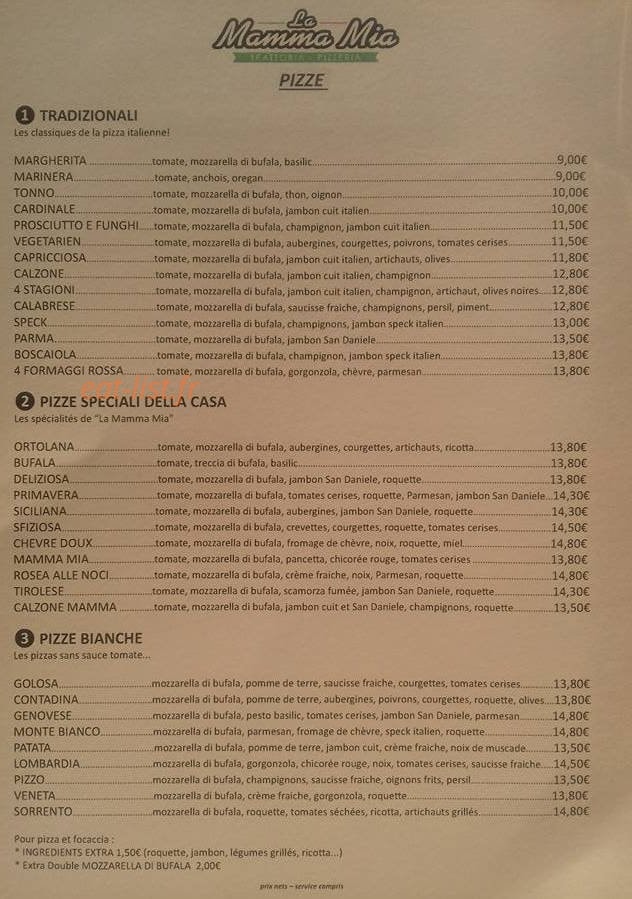 La Mamma Mia — carte page 2