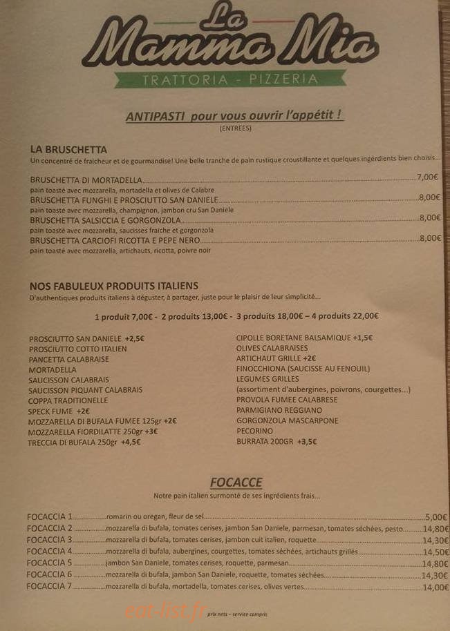 La Mamma Mia — carte page 3