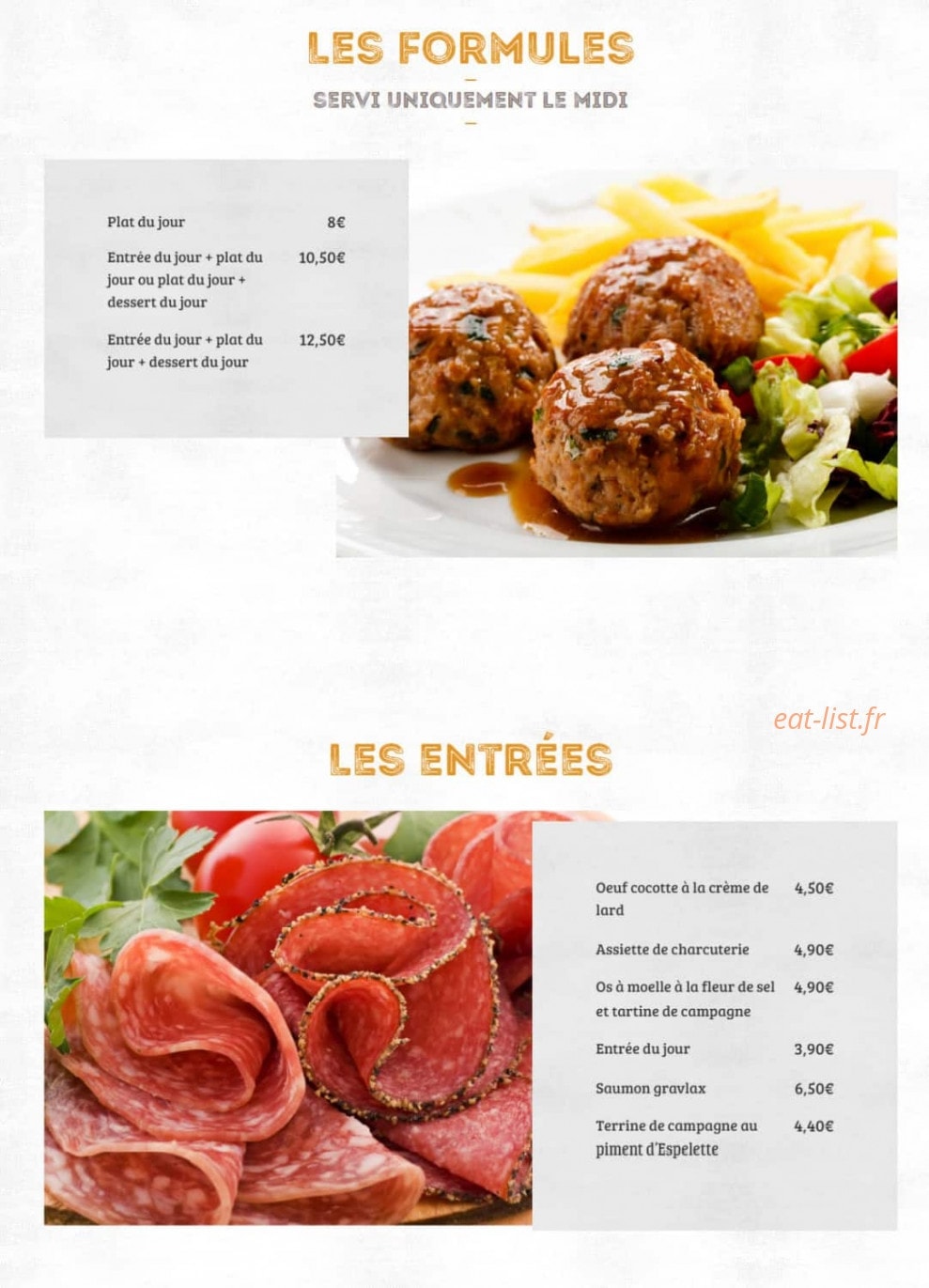 La Manufacture — carte page 1