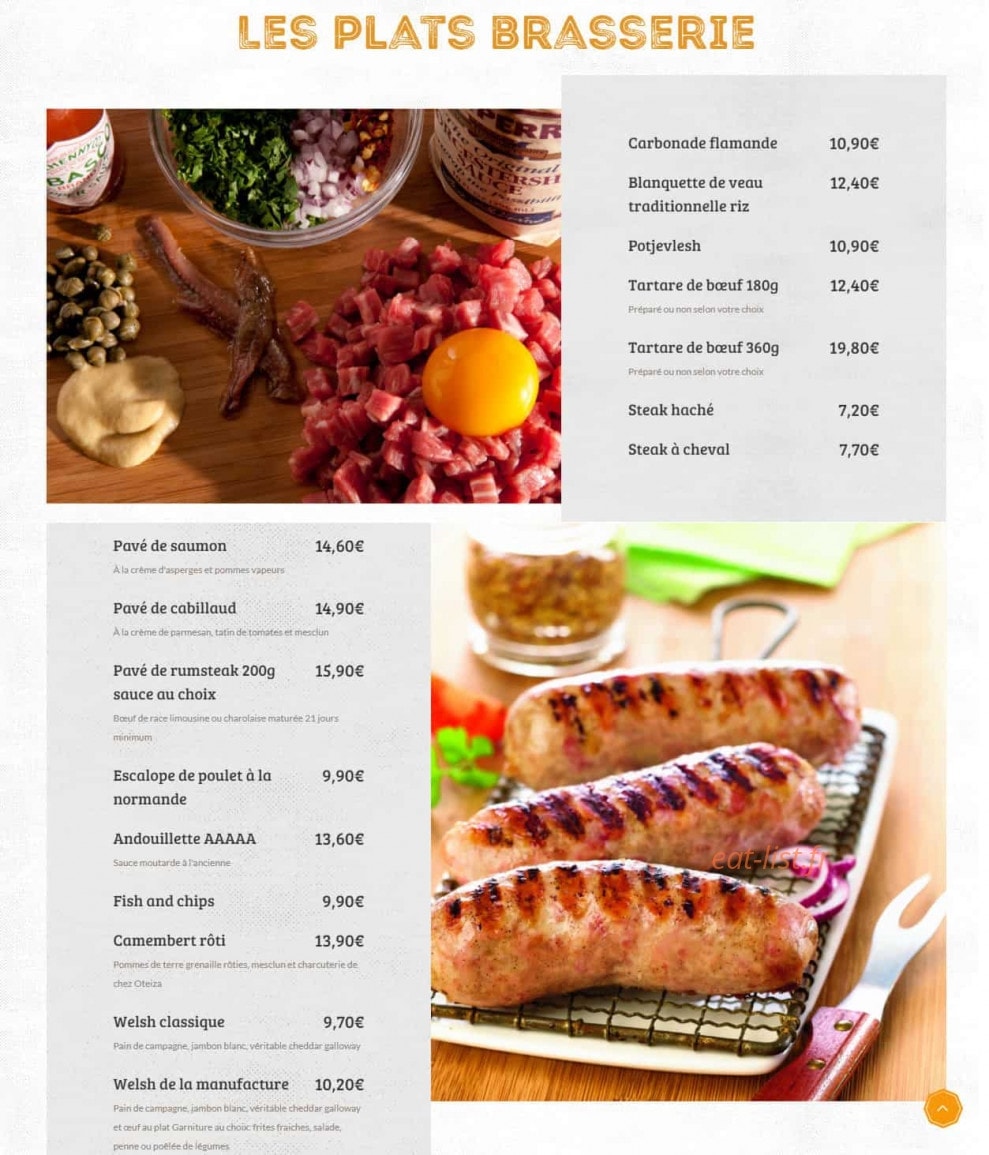 La Manufacture — carte page 6