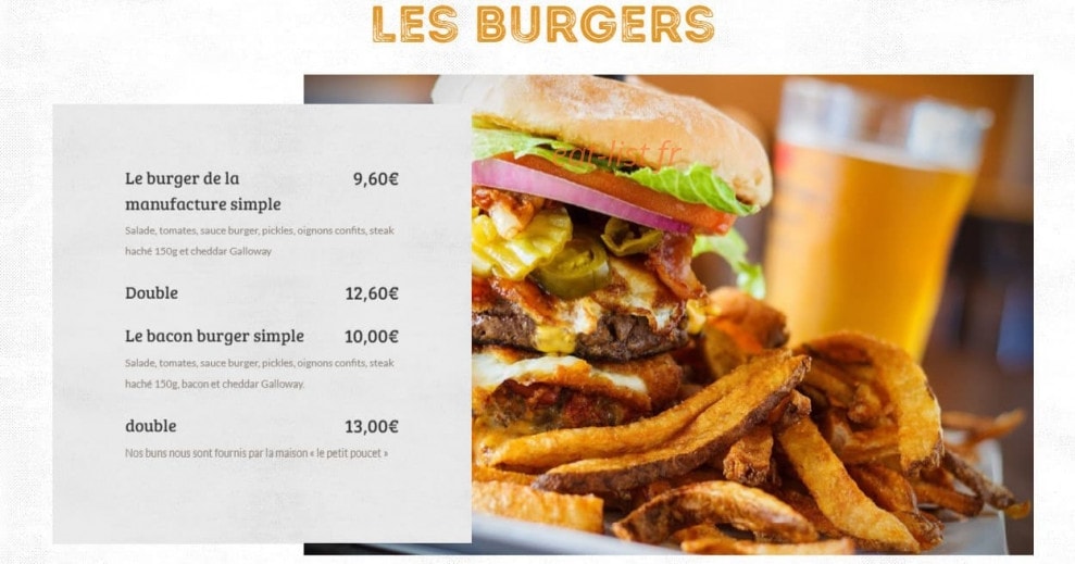 La Manufacture — carte page 4