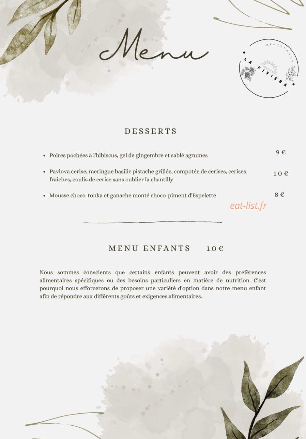 La Riviera — carte page 2
