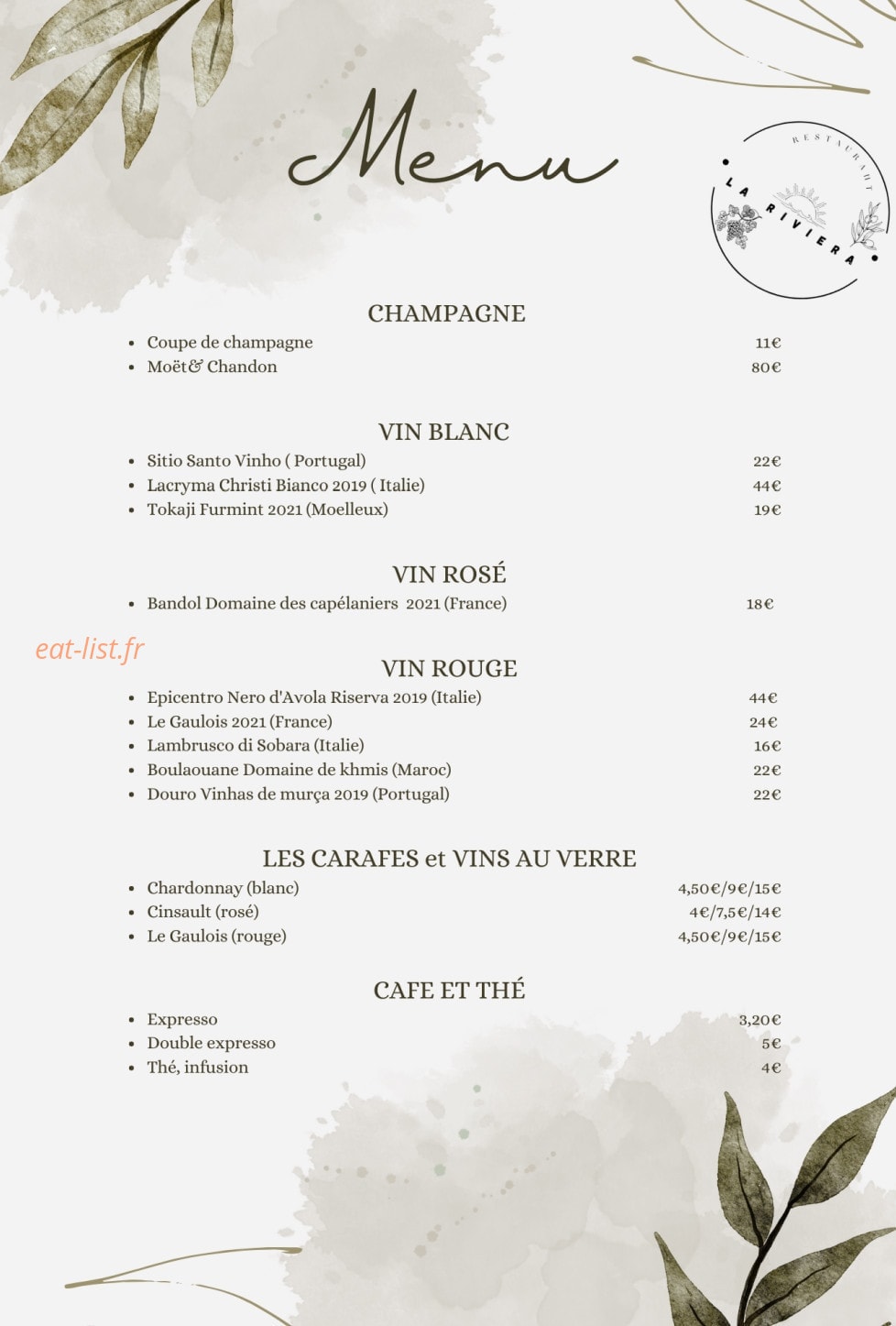 La Riviera — carte page 4
