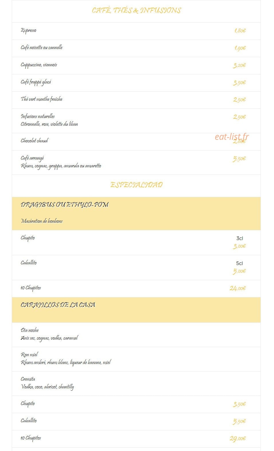 Le Barrio — carte page 8