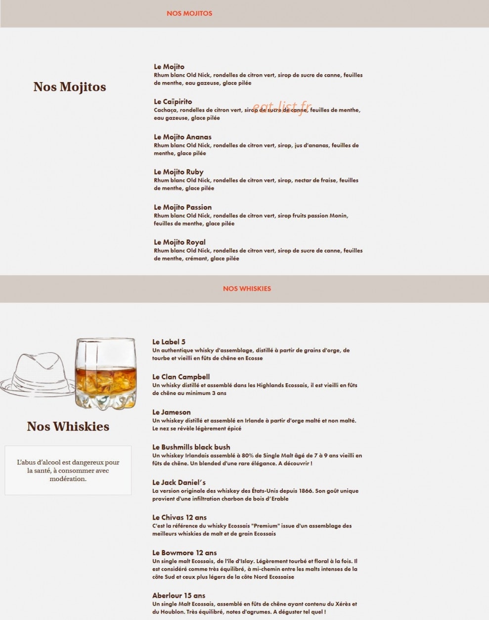 Le Comptoir du Malt — carte page 12