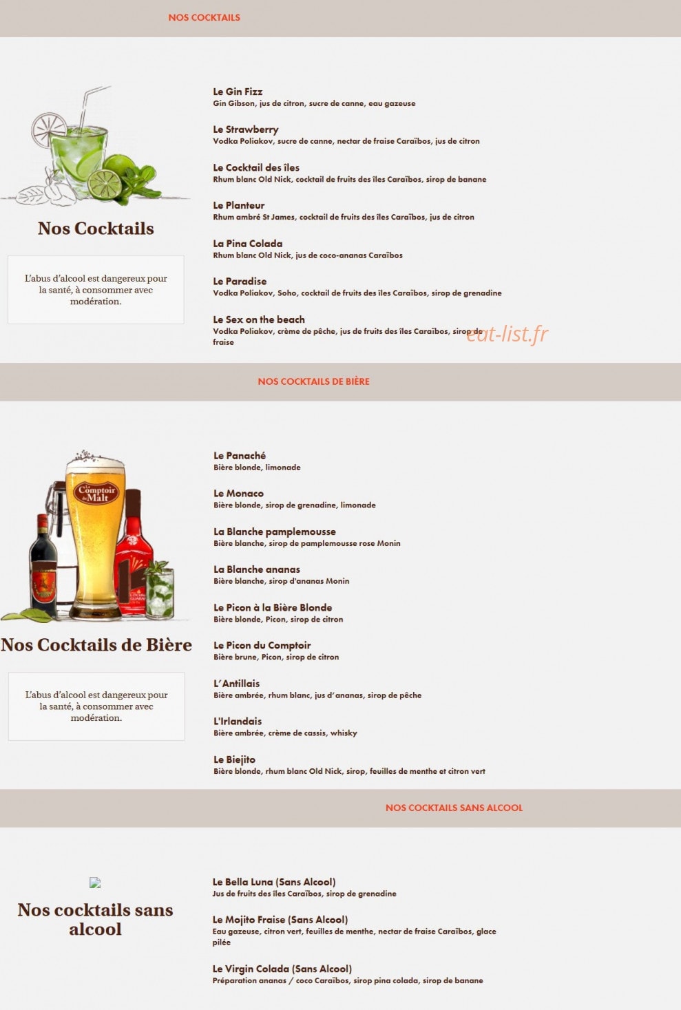 Le Comptoir du Malt — carte page 11