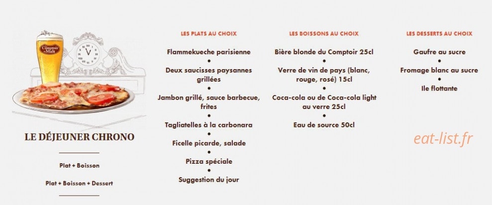 Le Comptoir du Malt — carte page 1