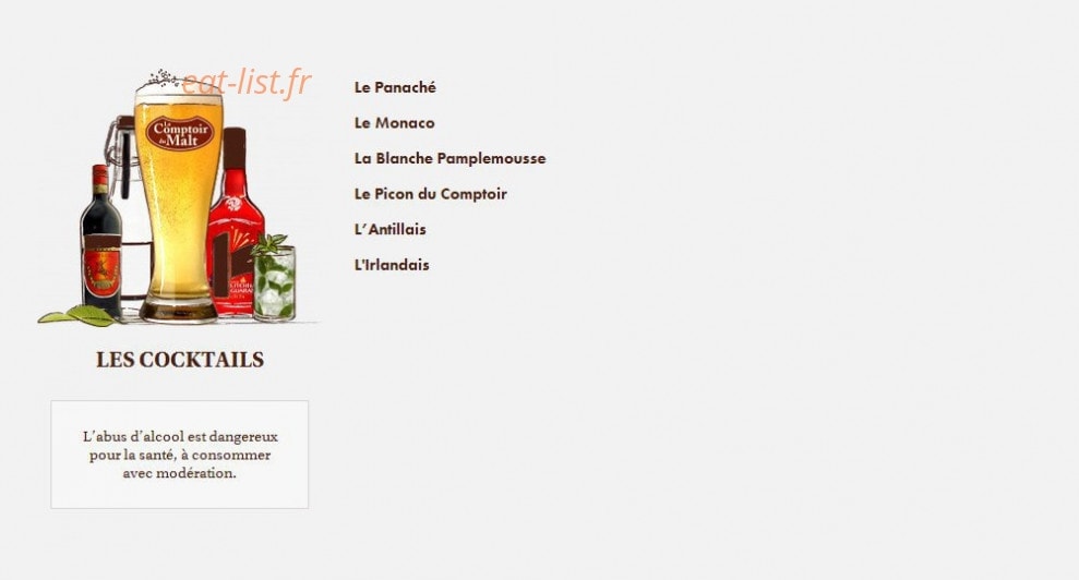Le Comptoir du Malt — carte page 38