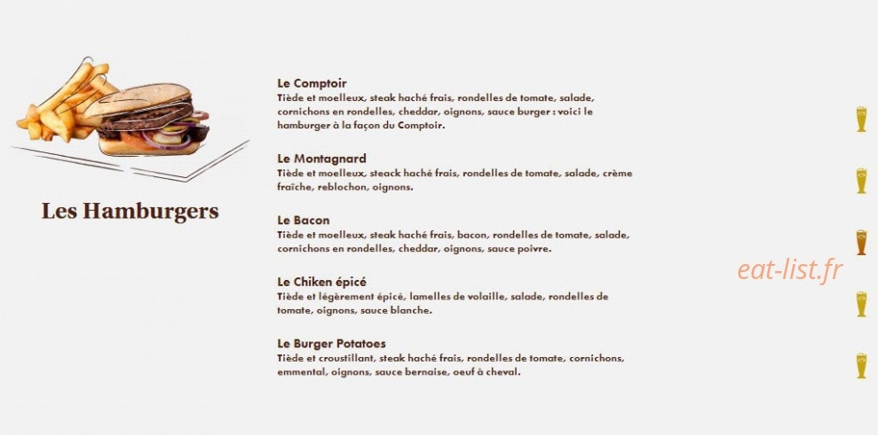 Le Comptoir du Malt — carte page 14
