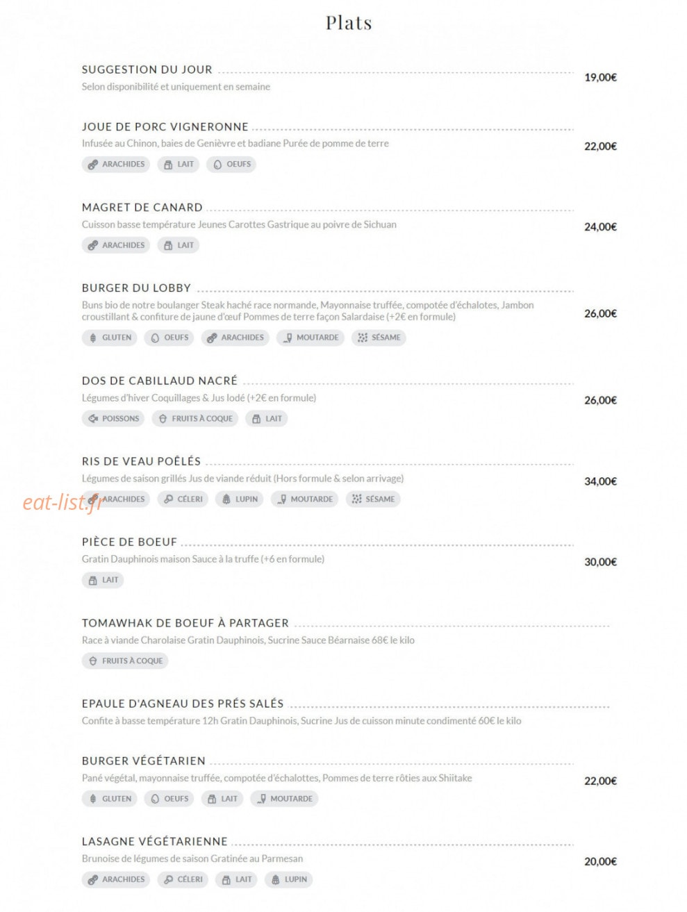 Le Lobby — carte page 2