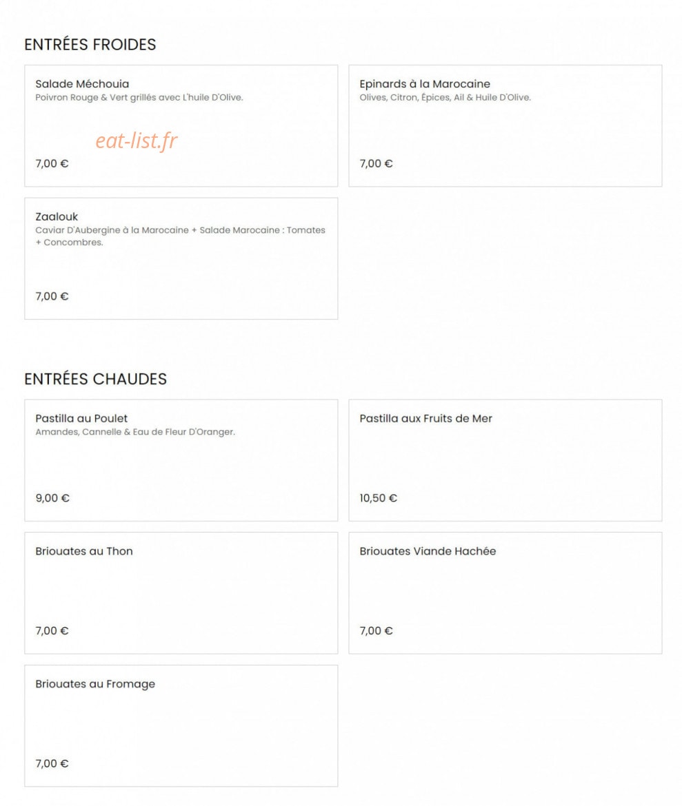 Le marrakech — carte page 1