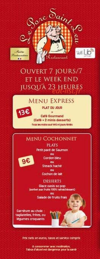 Le Porc Saint Leu — carte page 1