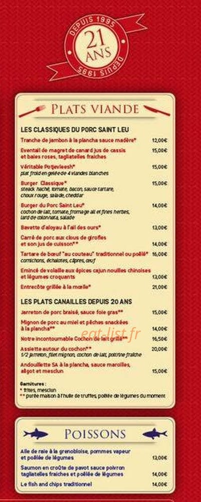 Le Porc Saint Leu — carte page 3