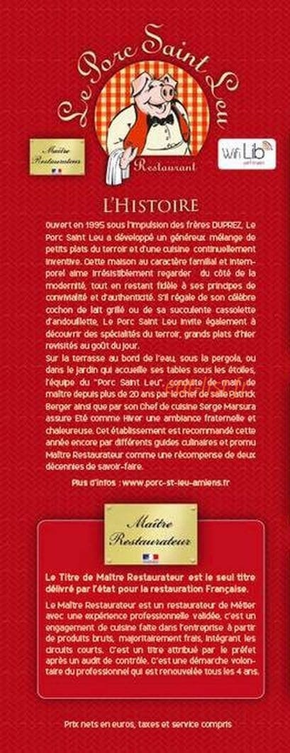 Le Porc Saint Leu — carte page 6