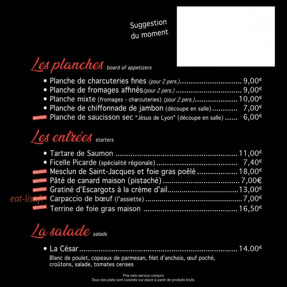 Les Bouchees Doubles — carte page 3