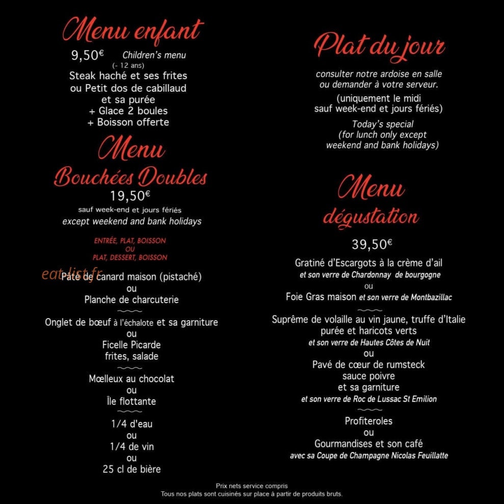 Les Bouchees Doubles — carte page 7