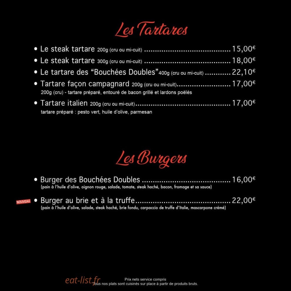 Les Bouchees Doubles — carte page 6