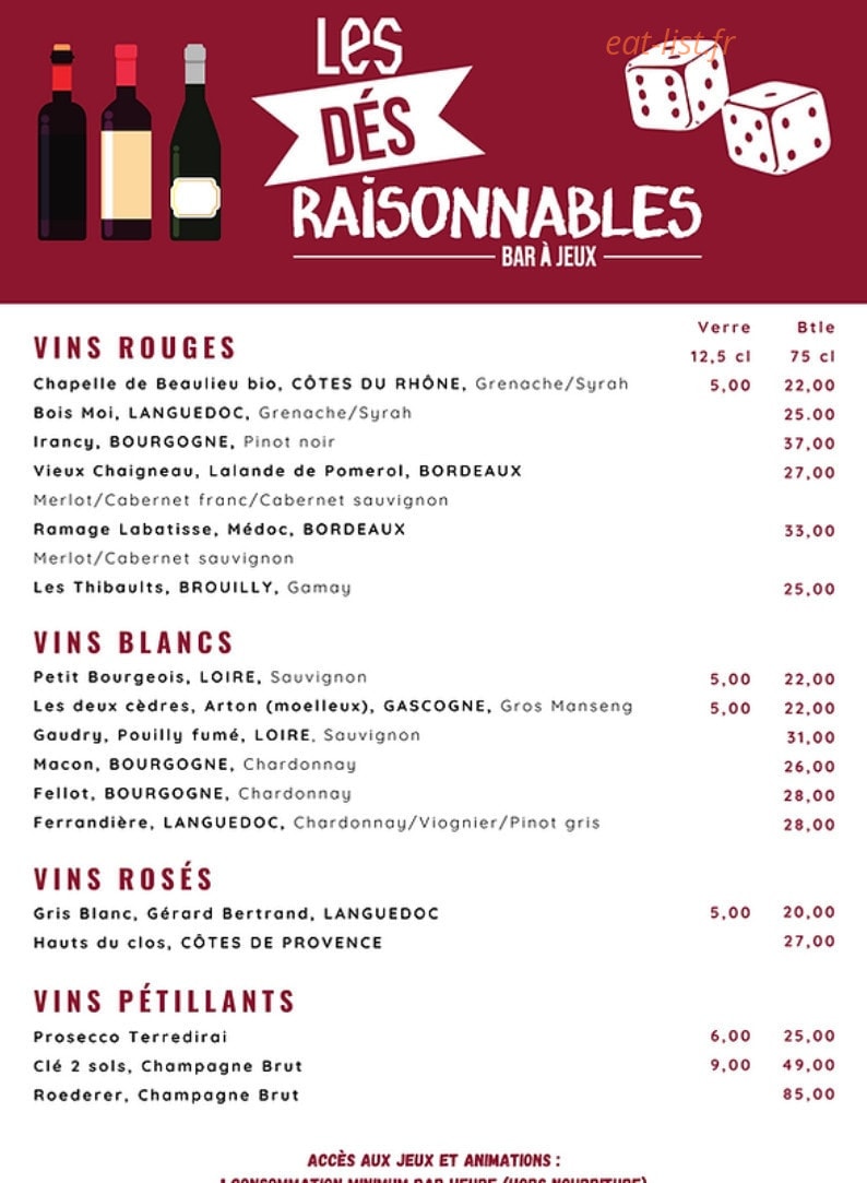 Les Dés Raisonnables — carte page 10