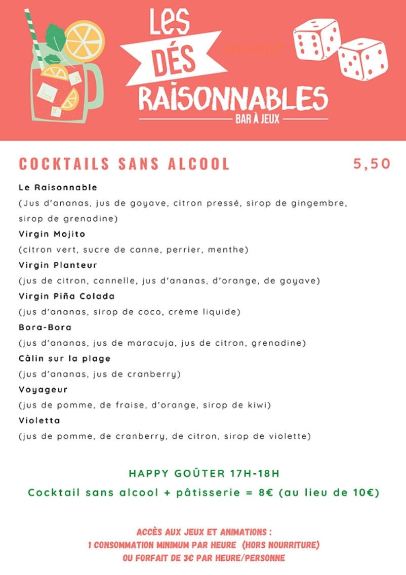 Les Dés Raisonnables — carte page 9