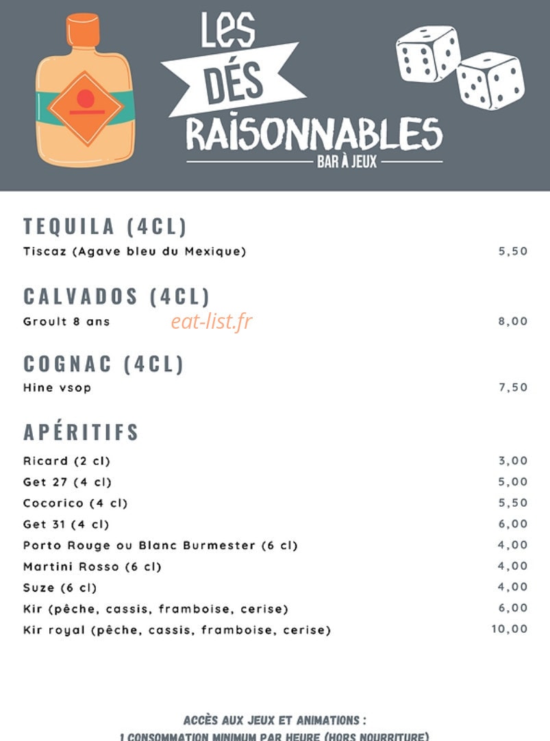 Les Dés Raisonnables — carte page 12