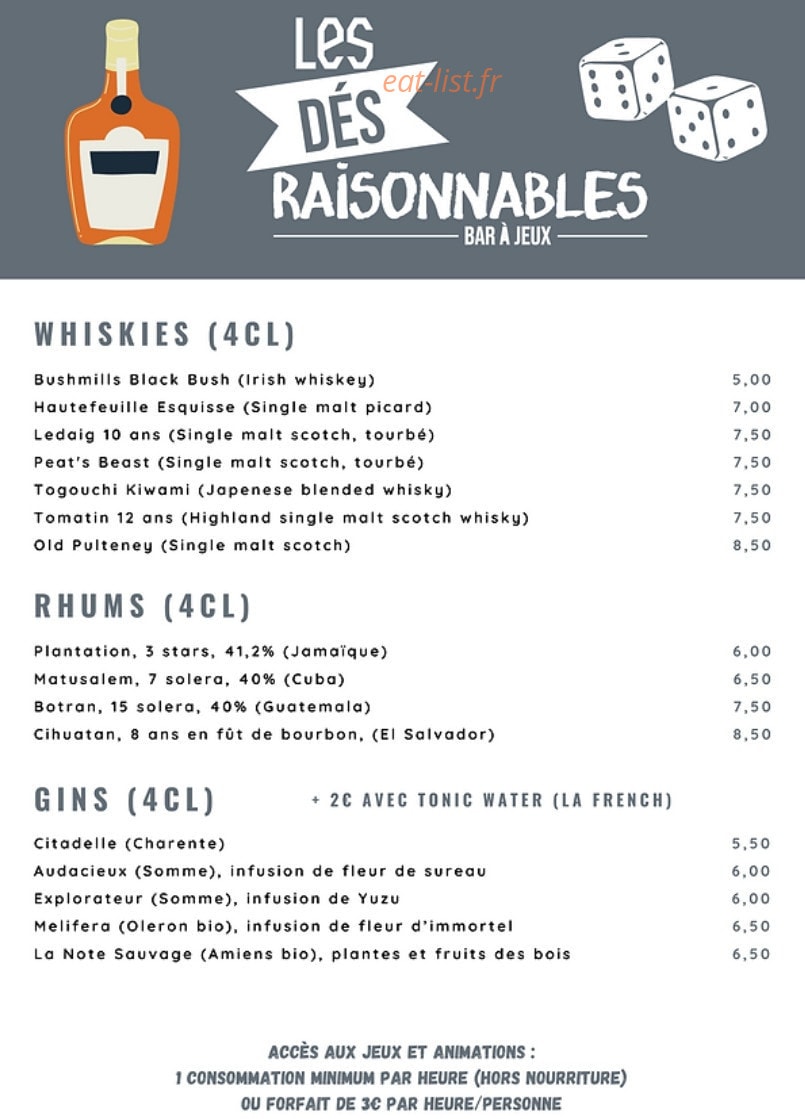 Les Dés Raisonnables — carte page 11