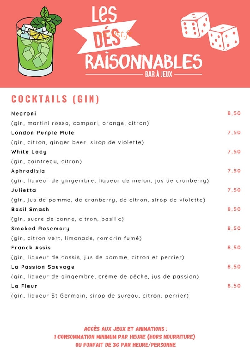 Les Dés Raisonnables — carte page 7