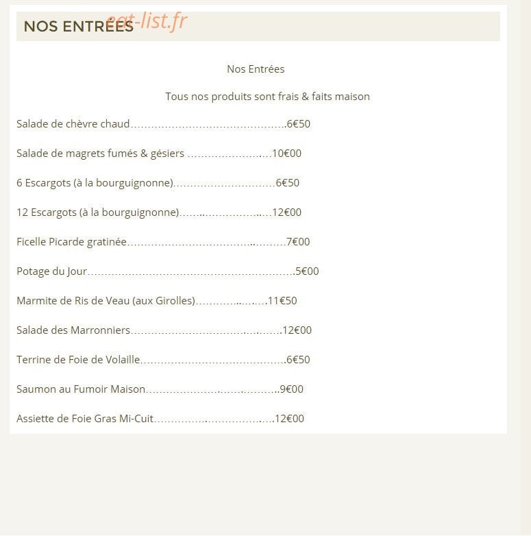 Les Marronniers — carte page 2