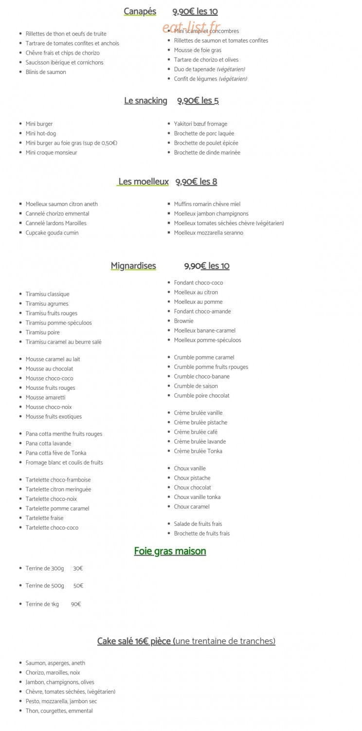 Les p'tits plats de Pierrick — carte page 8