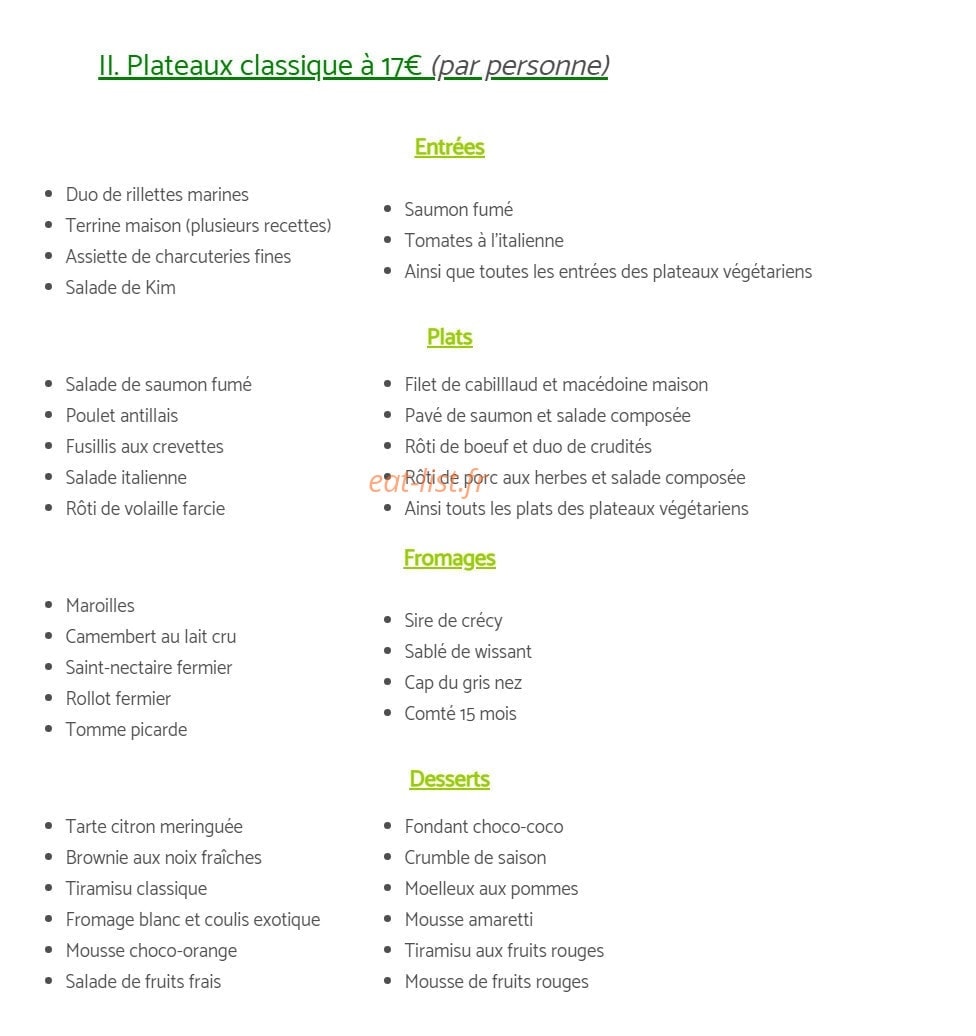 Les p'tits plats de Pierrick — carte page 4