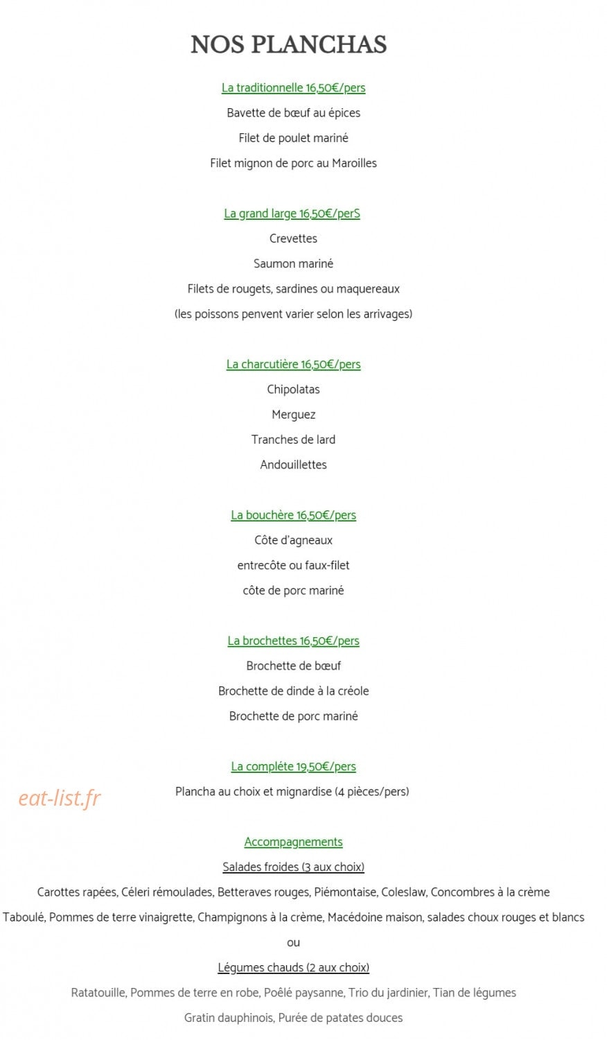 Les p'tits plats de Pierrick — carte page 14