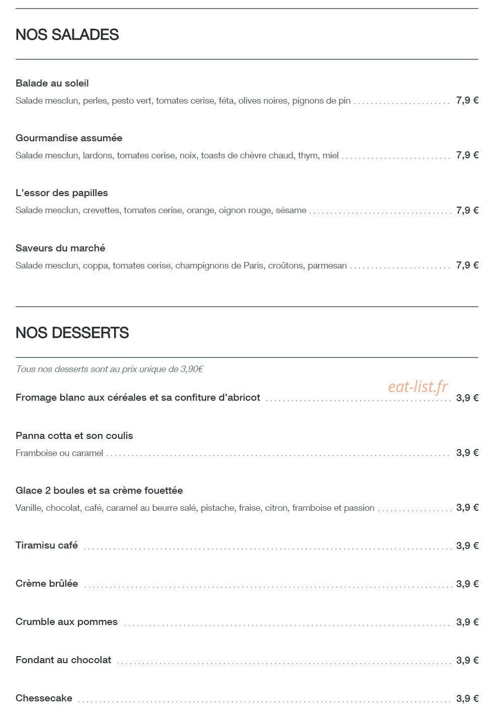 Miam's — carte page 2