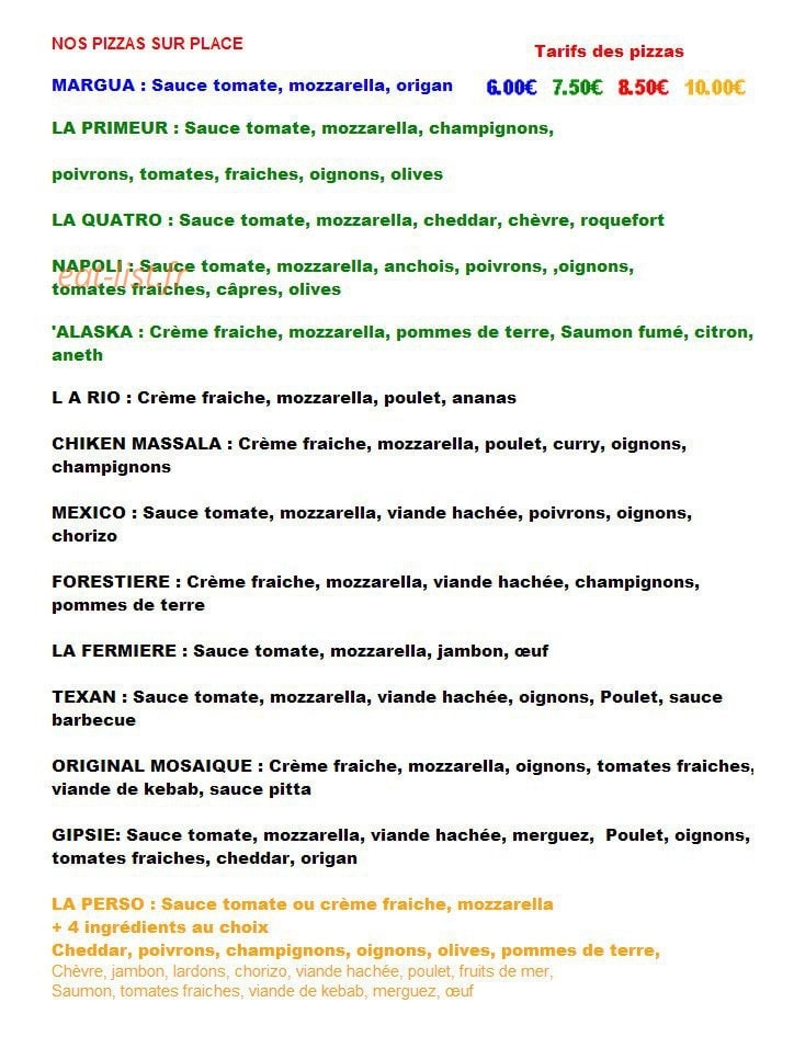 Mosaïque Pizza Amiens — carte page 3