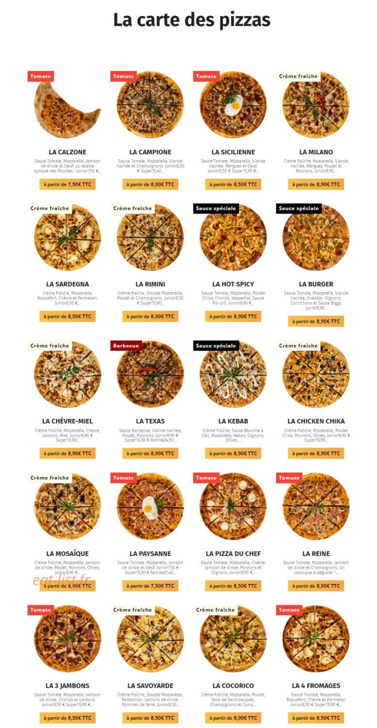 Mosaïque Pizza — carte page 2