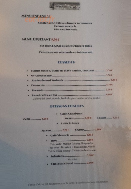 N Y's Dinner & Coffee — carte page 2