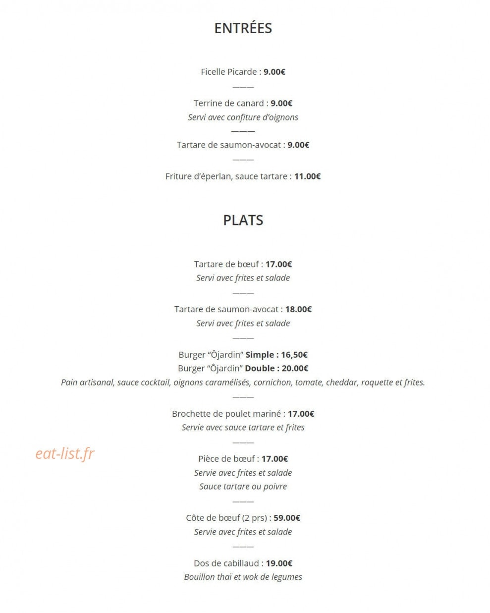 ÔJardin — carte page 1