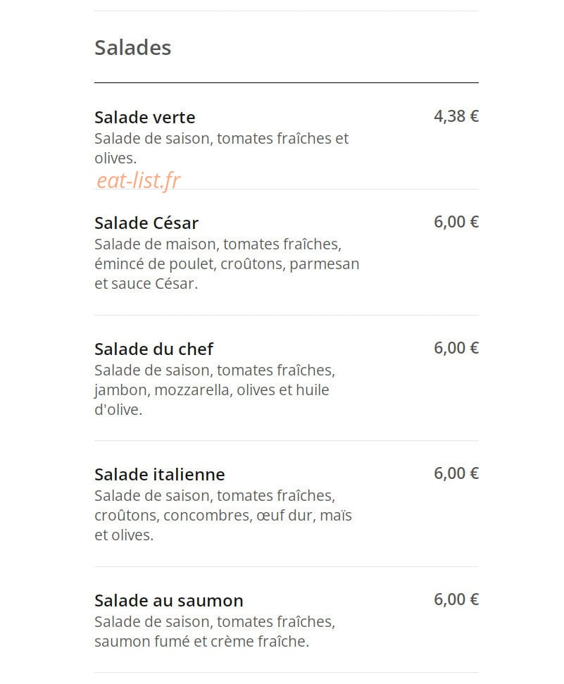 Oswift Pizza — carte page 6