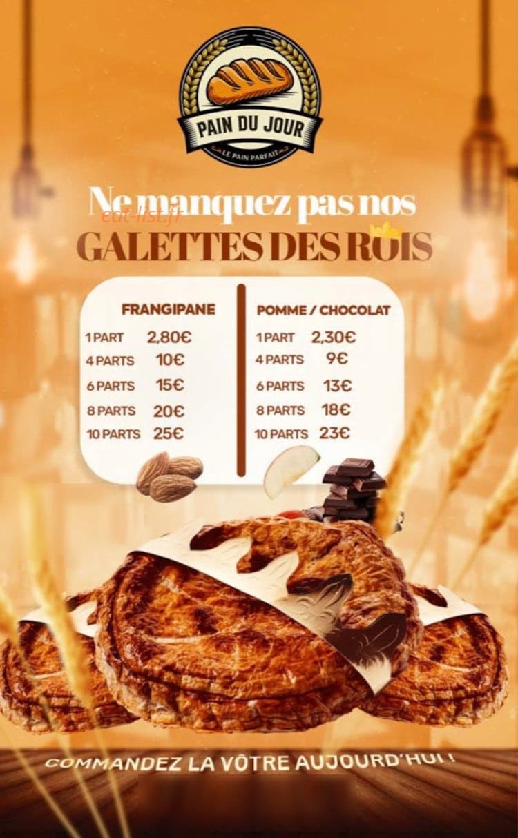 Pain Du Jour — carte page 1