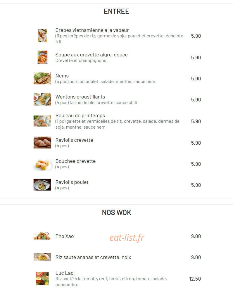 Pho You — carte page 2